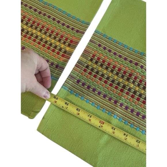 Fiesta 4 PC Placemats Woven Design Colorful Stripe Fiestaware 14x20 Green - Picture 6 of 8